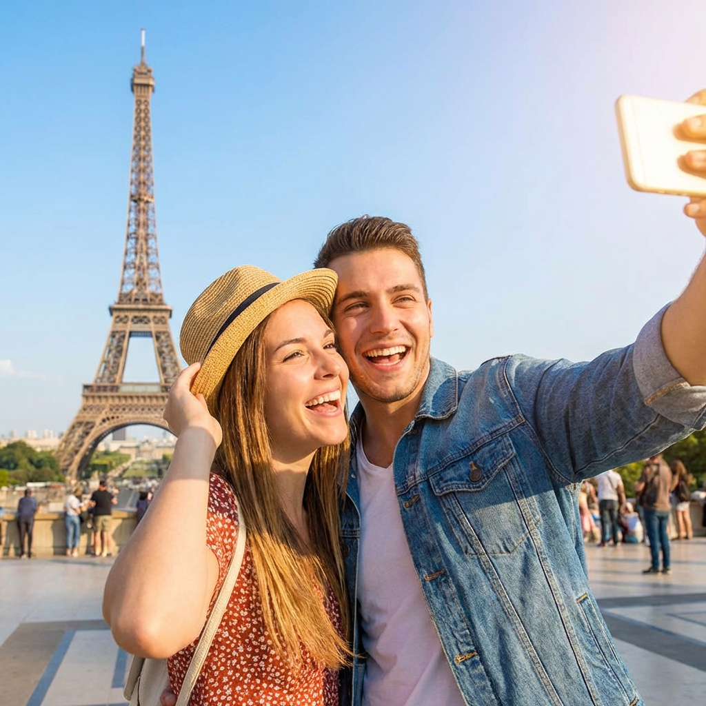 Explore the Eiffel Tower in Paris.